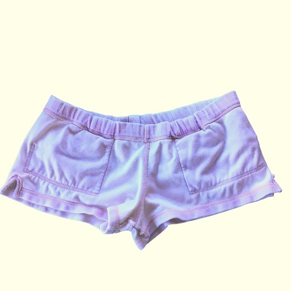 Indah Pants - Vintage Indah Booty shorts in Baby Pink Velvet